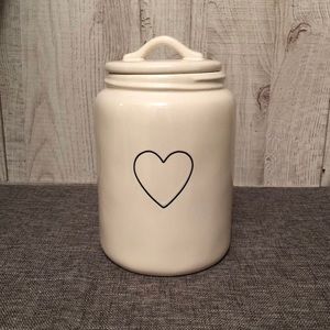 Rae Dunn black HEART canister